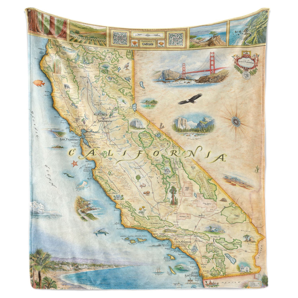 California State Map Fleece Blanket - From Where Finds - Blanket