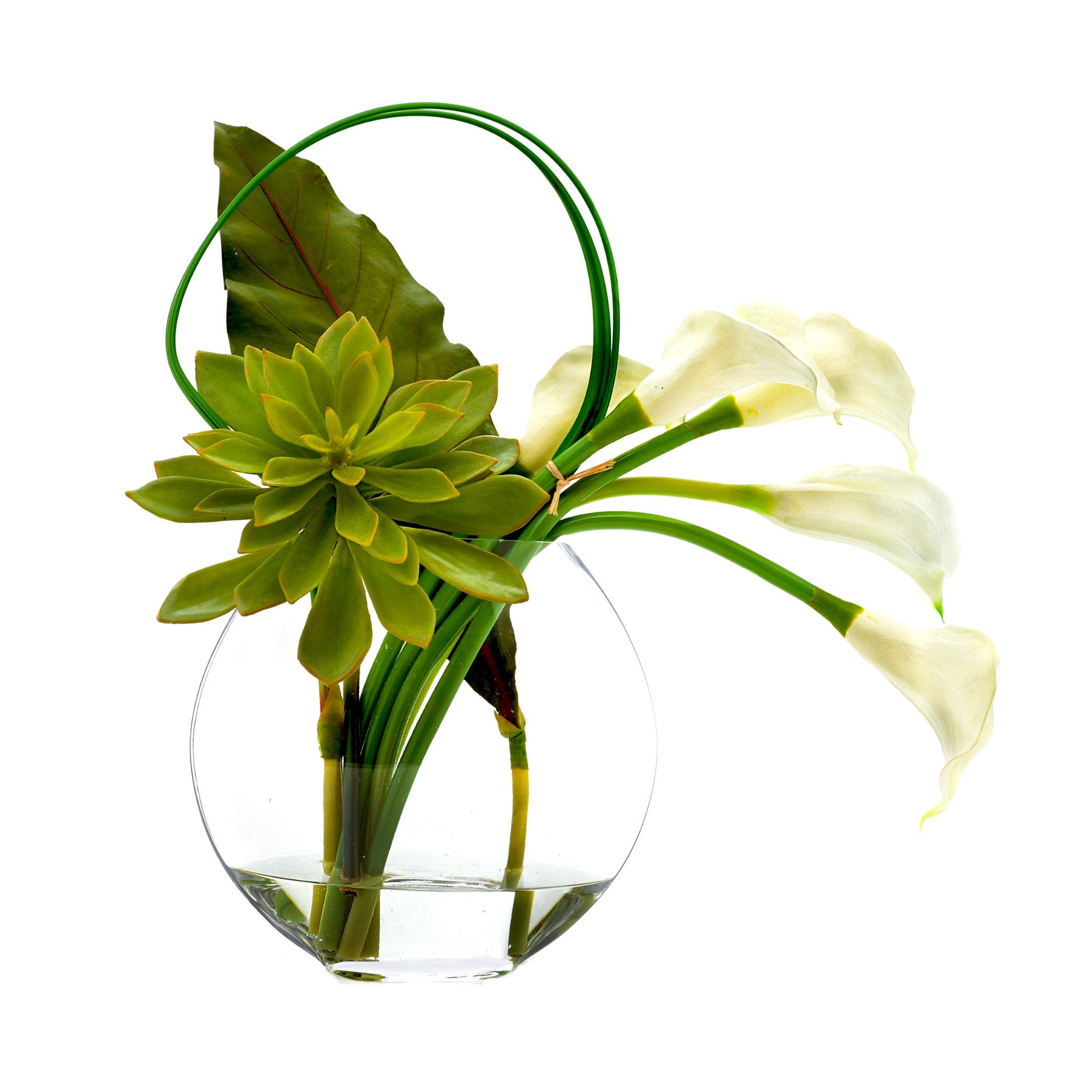 Calla Lily and Succulent Faux Water Floral - From Where - 
