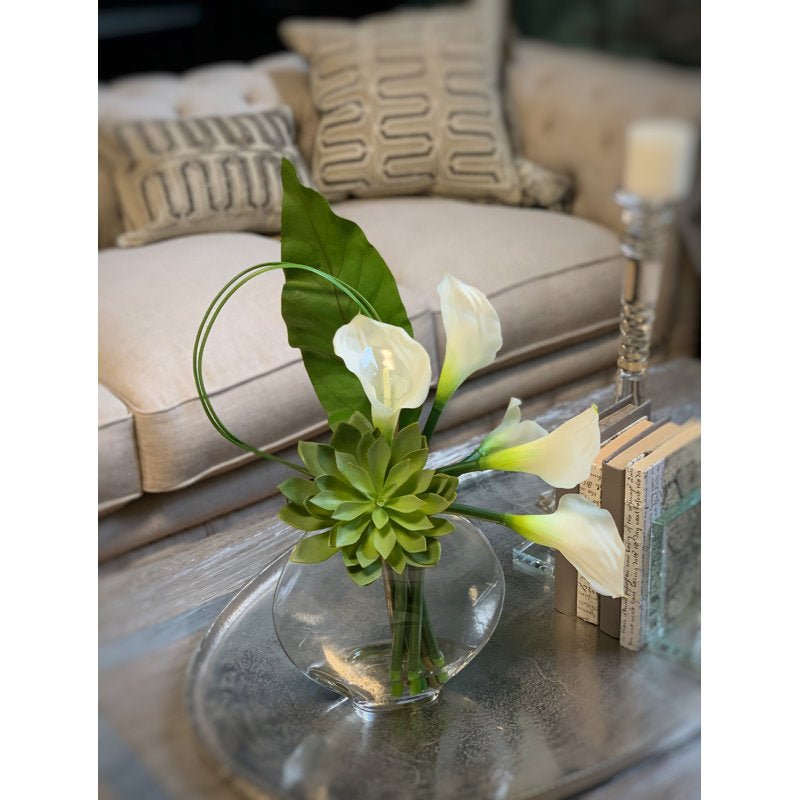 Calla Lily and Succulent Faux Water Floral - From Where - 