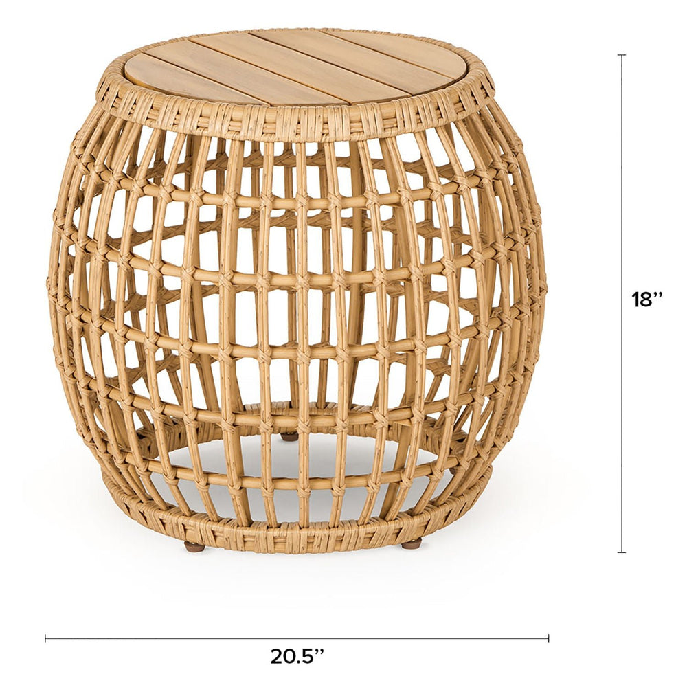 Calova Outdoor Side Table - Resin Wicker - From Where - 