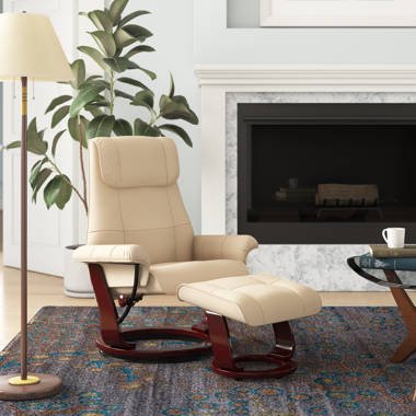 Cambel Swivel Recliner with Ottoman - From Where - 