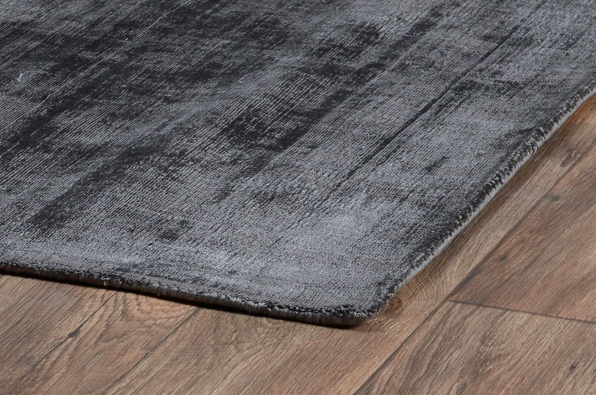Cameron Distressed Viscose Rug, Charcoal - From Where Finds - 
