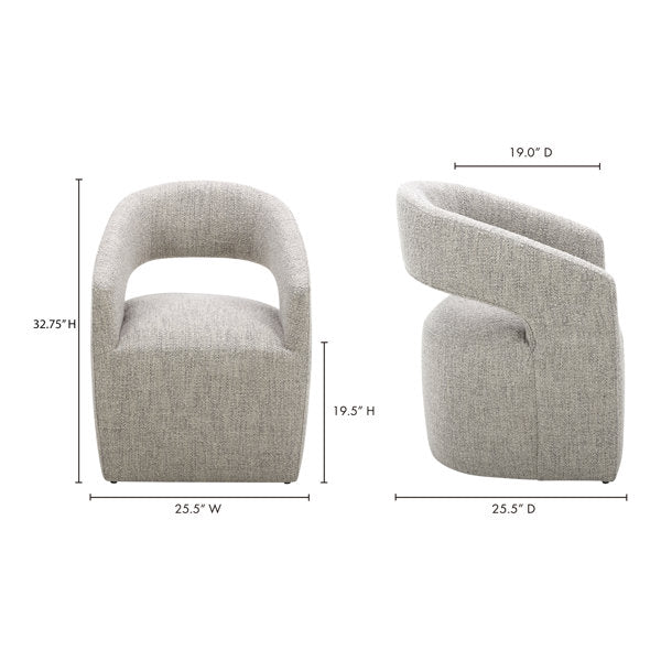 Camino Performance Fabric Rolling Armchair - From Where - 