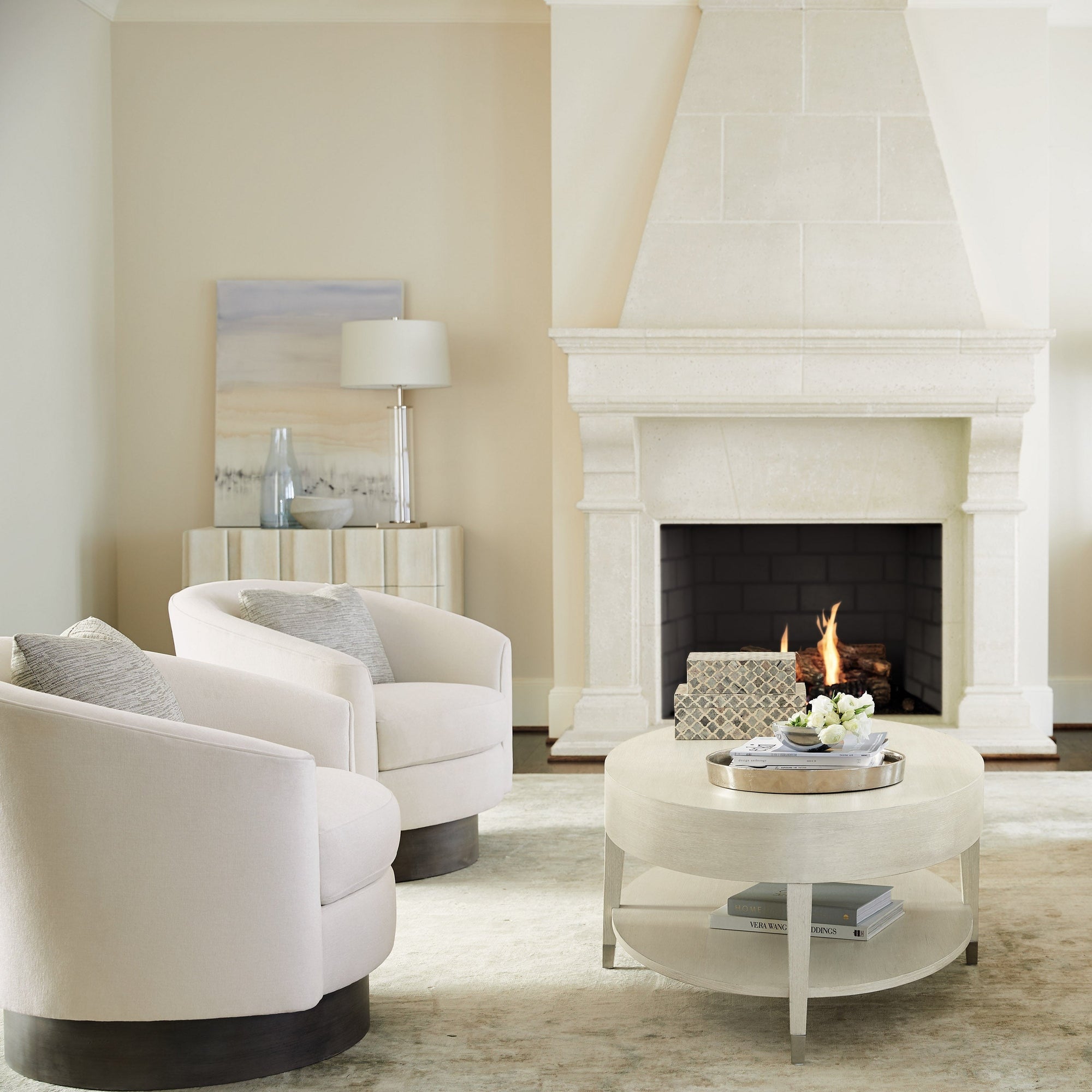 Camino Upholstered Swivel Lounge Chair - From Where - 