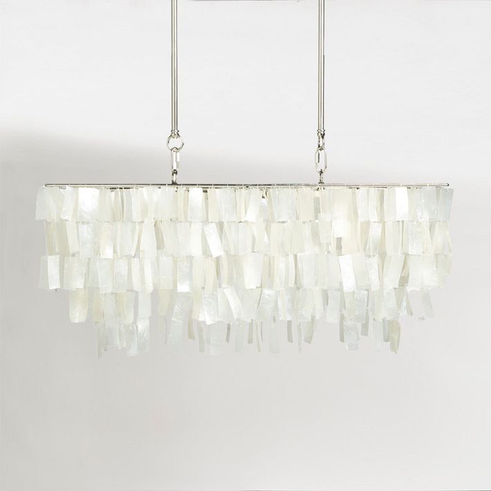 Capiz Rectangle Chandelier (30.5") - From Where - 