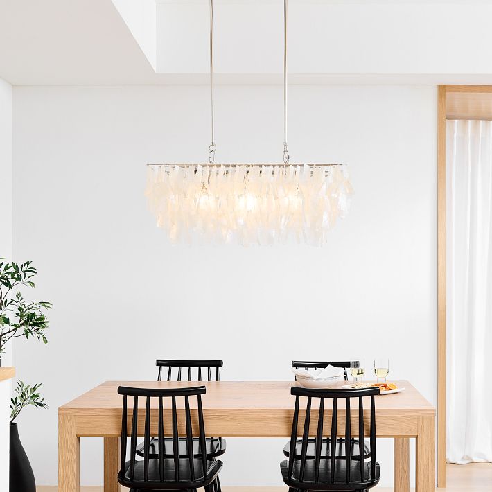 Capiz Rectangle Chandelier (30.5") - From Where - 