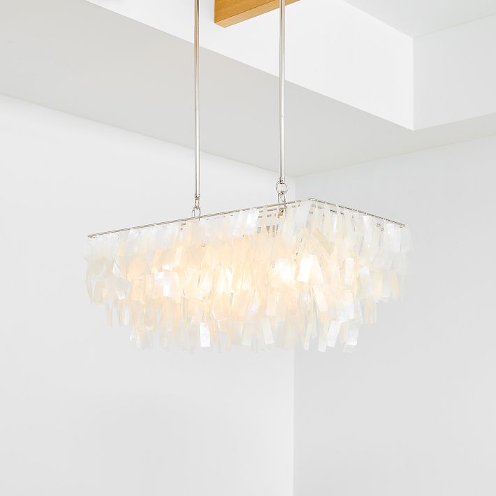 Capiz Rectangle Chandelier (30.5") - From Where - 