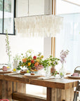 Capiz Rectangle Chandelier (30.5") - From Where - 