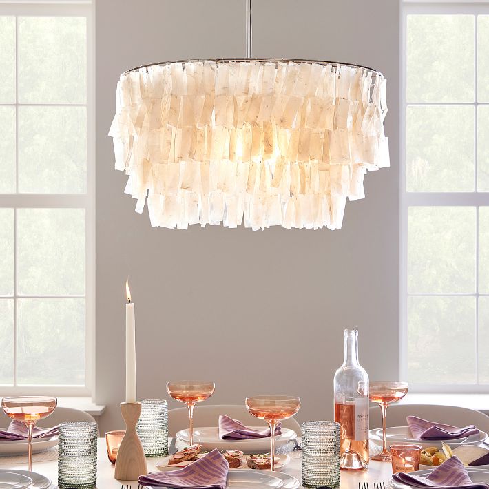Capiz Round Chandelier (24") - From Where - 
