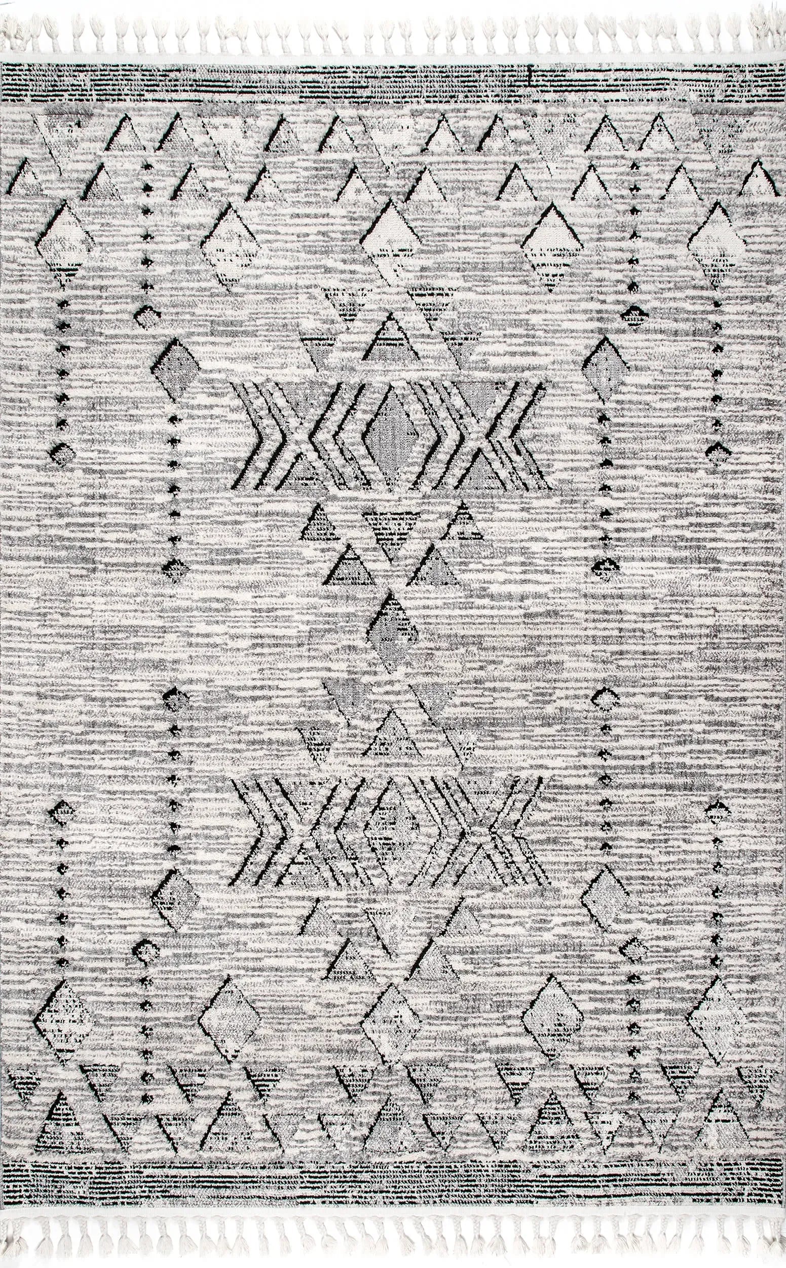 Carved Snowflake Tassel Rug - From Where Finds - 