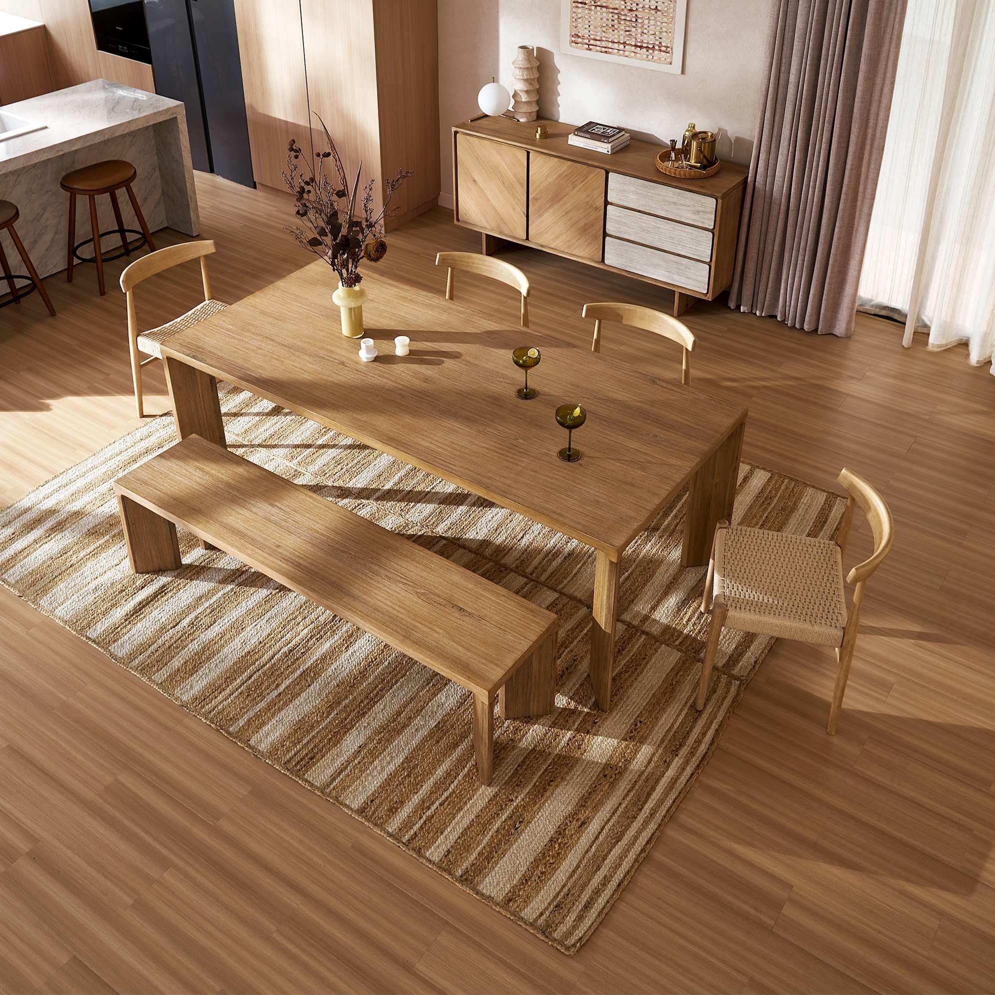 Casa Dining Table with Bench Set - From Where Finds -