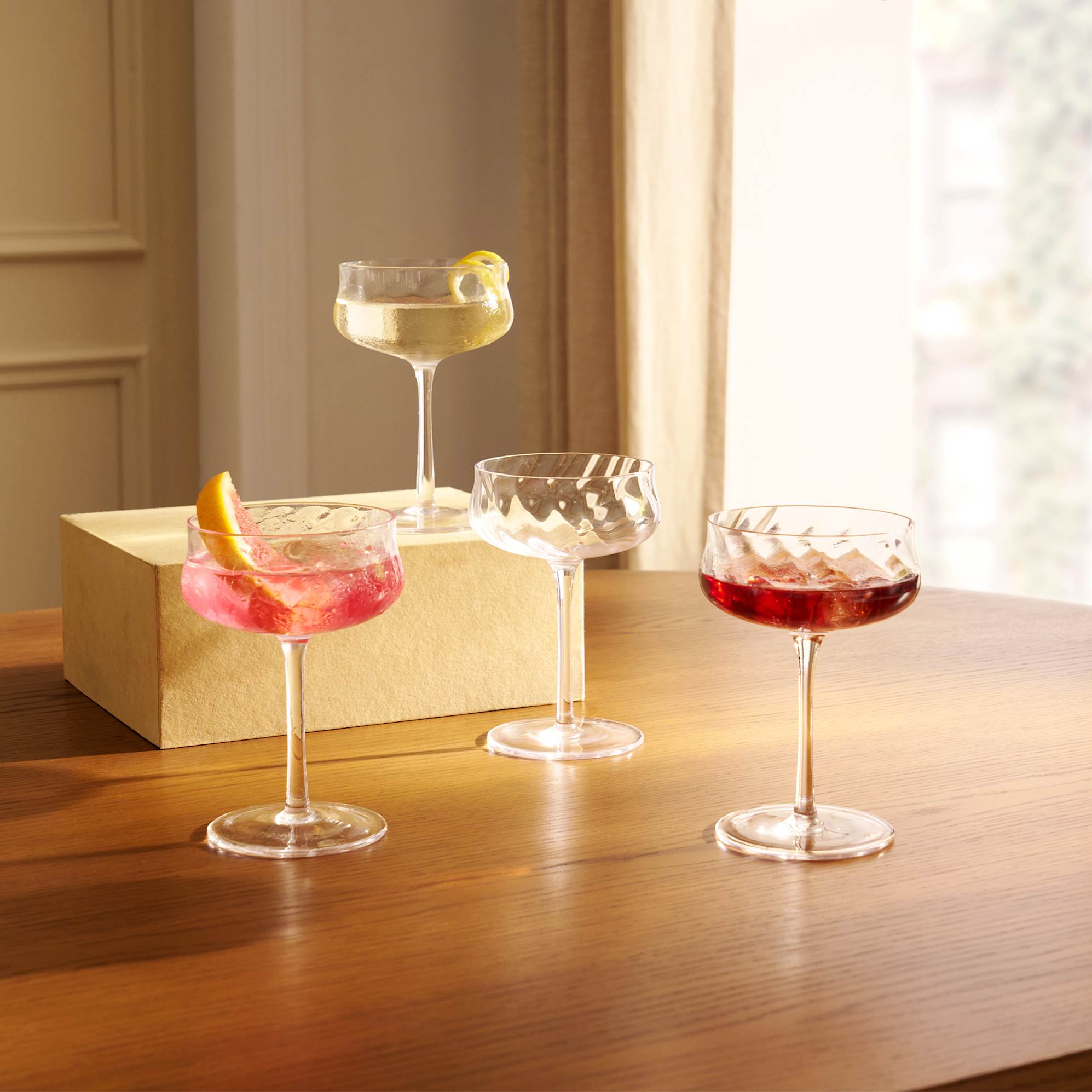Cascade Coupe Glasses (Set of 4) - From Where Finds -