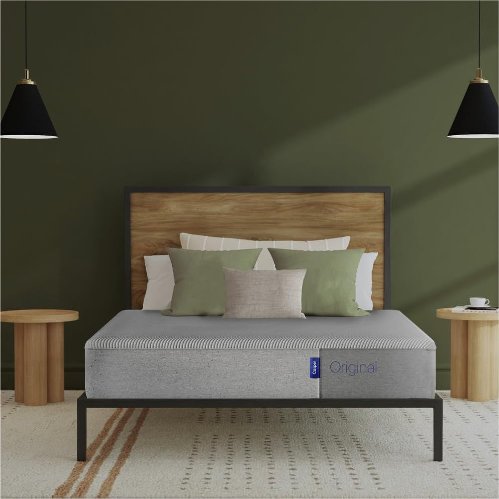 Casper Sleep Original Foam, Queen Size Memory Foam Mattress - Medium Firm Bed in a Box with Zoned SupportTM - 100 - Night Trial - CertiPUR - US Mattress, Light Grey - From Where - 