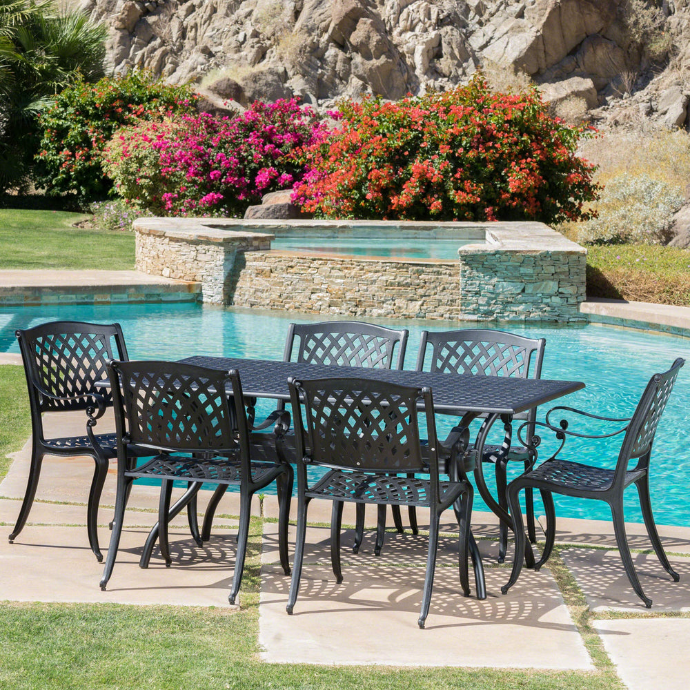 Cayman 6 - Seater Aluminum Dining Set - From Where - 