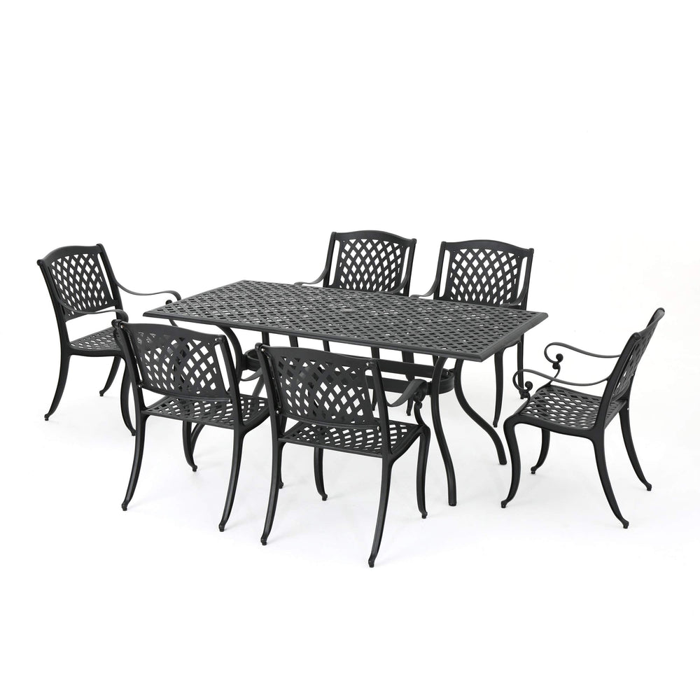 Cayman 6 - Seater Aluminum Dining Set - From Where - 