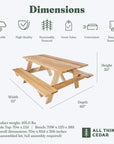 Cedar 6 - Ft Outdoor Picnic Table - From Where - 