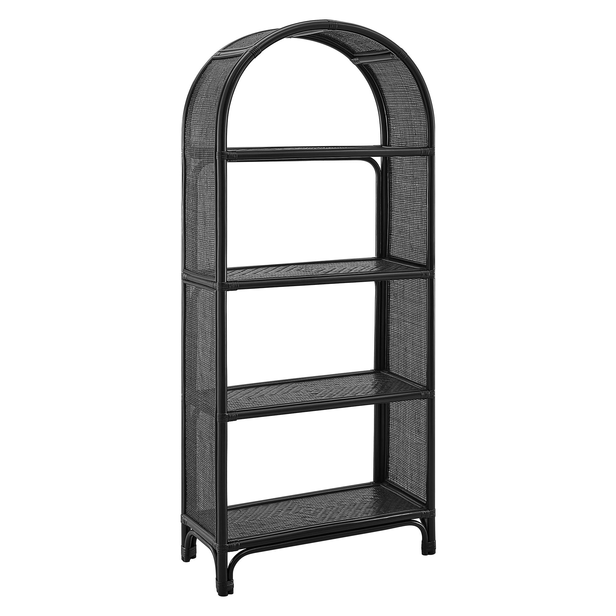 Celeste 67" Arched Rattan Bookshelf - From Where Finds - 