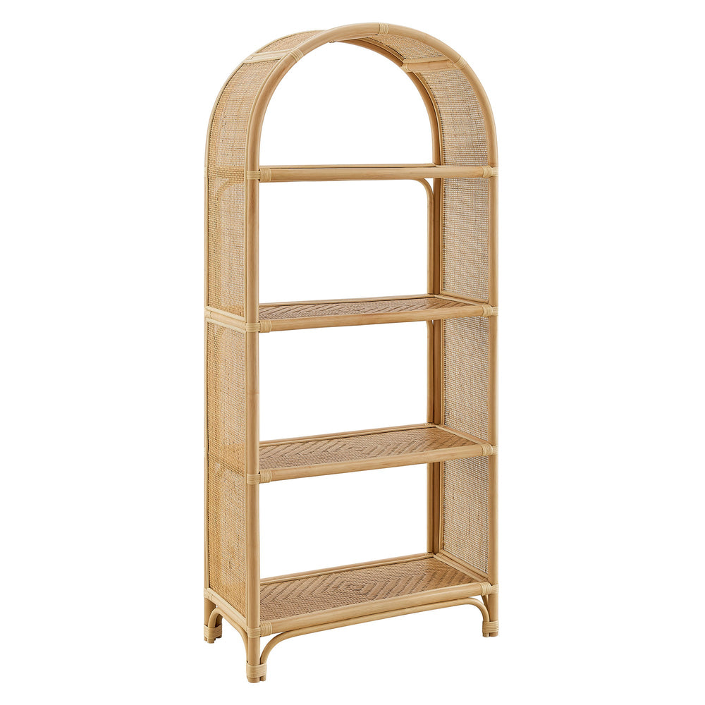 Celeste 67" Arched Rattan Bookshelf - From Where Finds - 