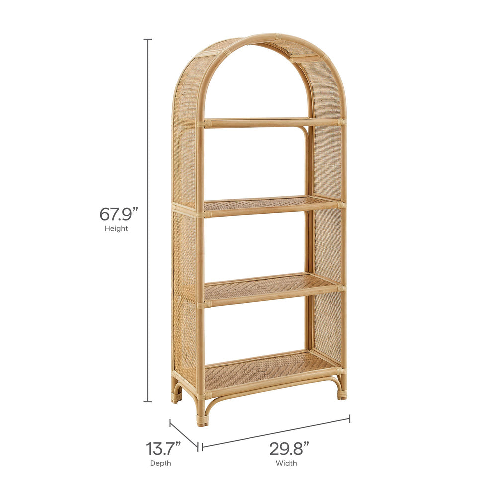 Celeste 67" Arched Rattan Bookshelf - From Where Finds - 