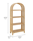 Celeste 67" Arched Rattan Bookshelf - From Where Finds - 