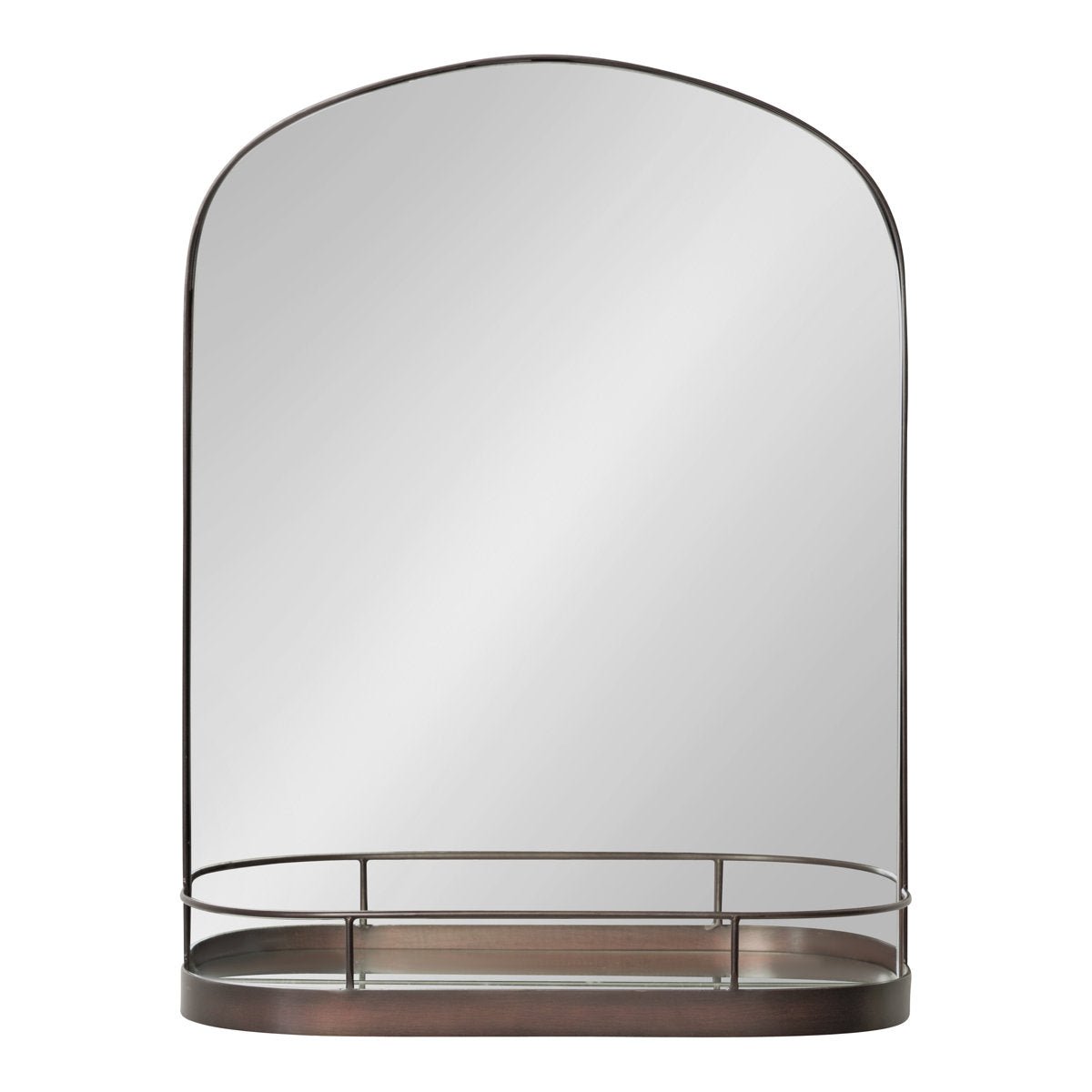 Cemile Metal Flat Mirror with Shelves - From Where - 