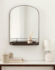 Cemile Metal Flat Mirror with Shelves - From Where - 