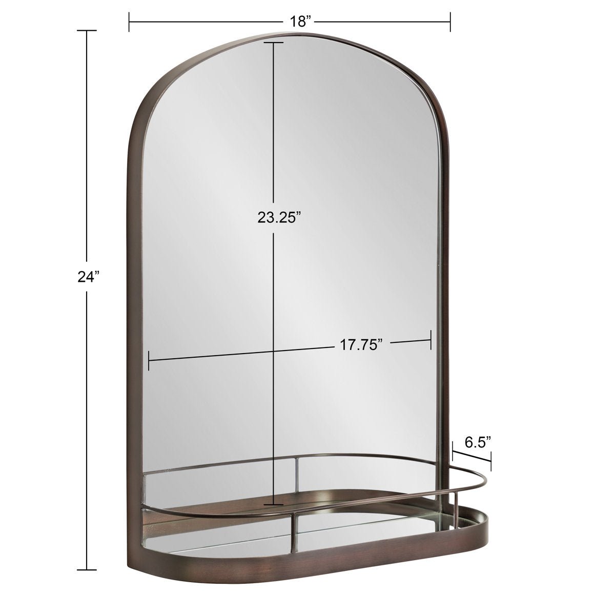 Cemile Metal Flat Mirror with Shelves - From Where - 