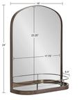 Cemile Metal Flat Mirror with Shelves - From Where - 