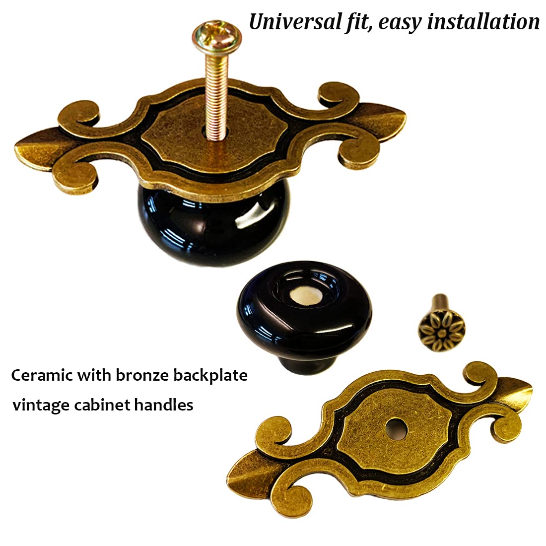 Ceramic Cabinet Knobs (Set of 4) - From Where - 