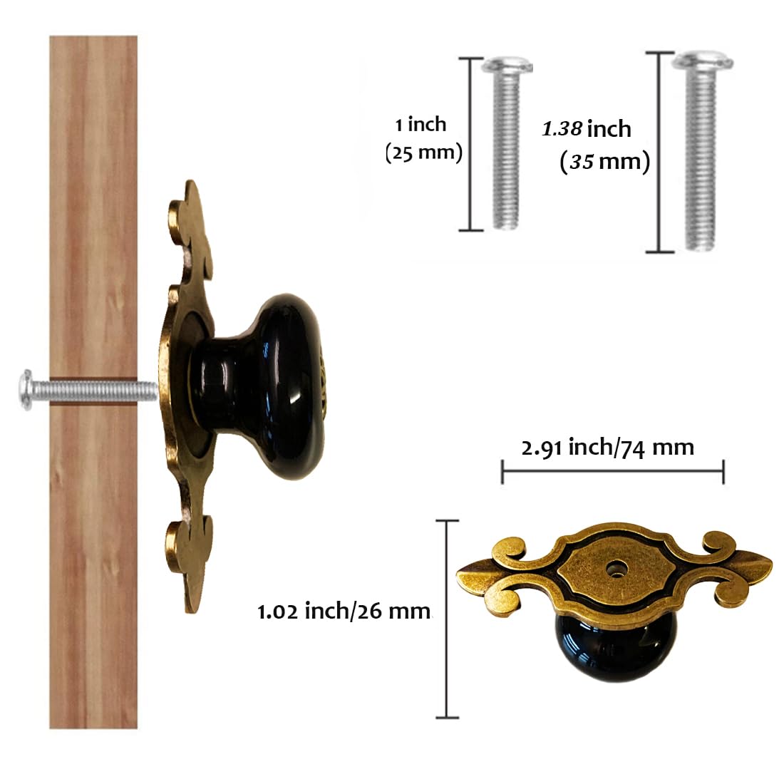 Ceramic Cabinet Knobs (Set of 4) - From Where - 