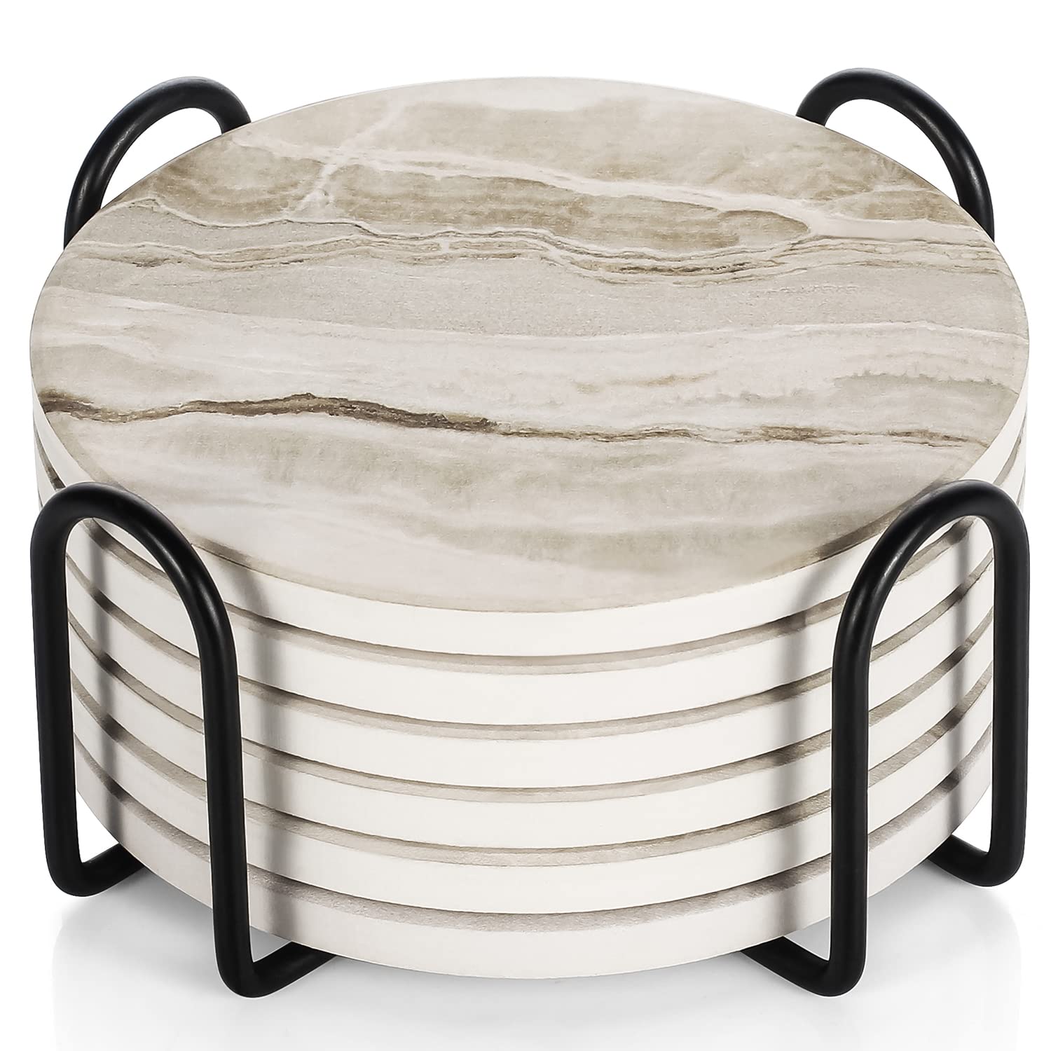 Ceramic Drink Coasters (Set of 6) - From Where - 