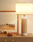 Ceramic Table Lamp with Natural Wrap - From Where - 