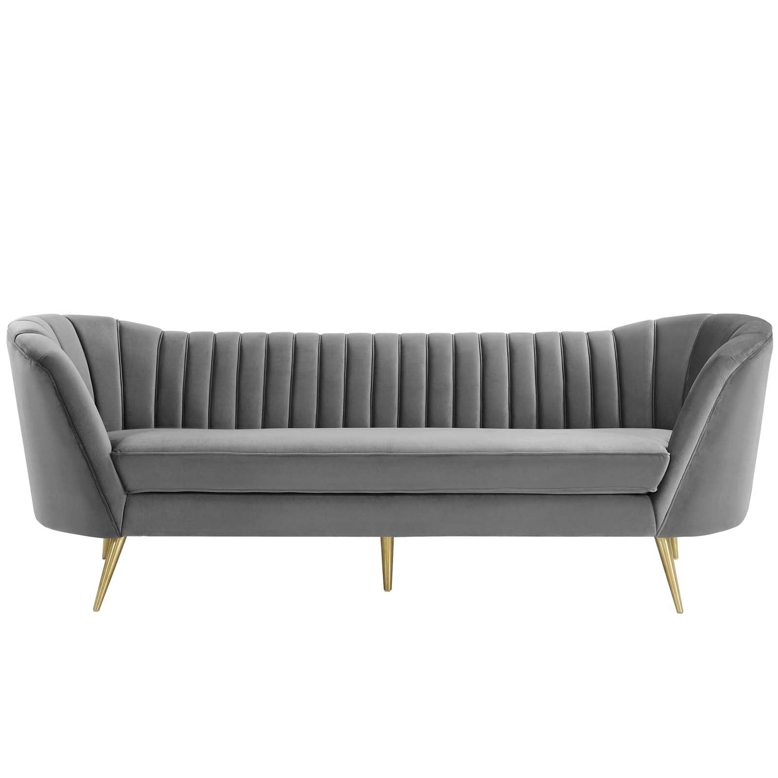 Channel Tufted Velvet Sofa - From Where - 