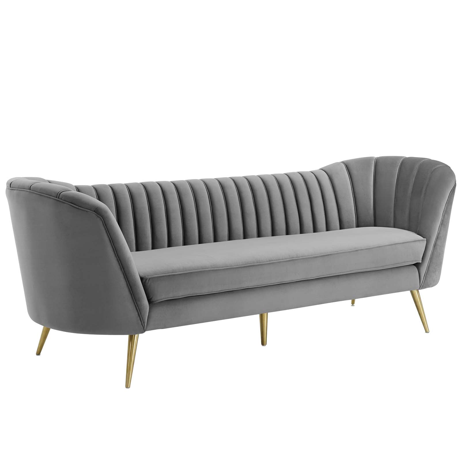 Channel Tufted Velvet Sofa - From Where - 