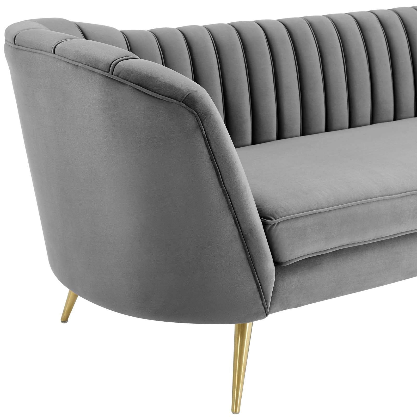 Channel Tufted Velvet Sofa - From Where - 
