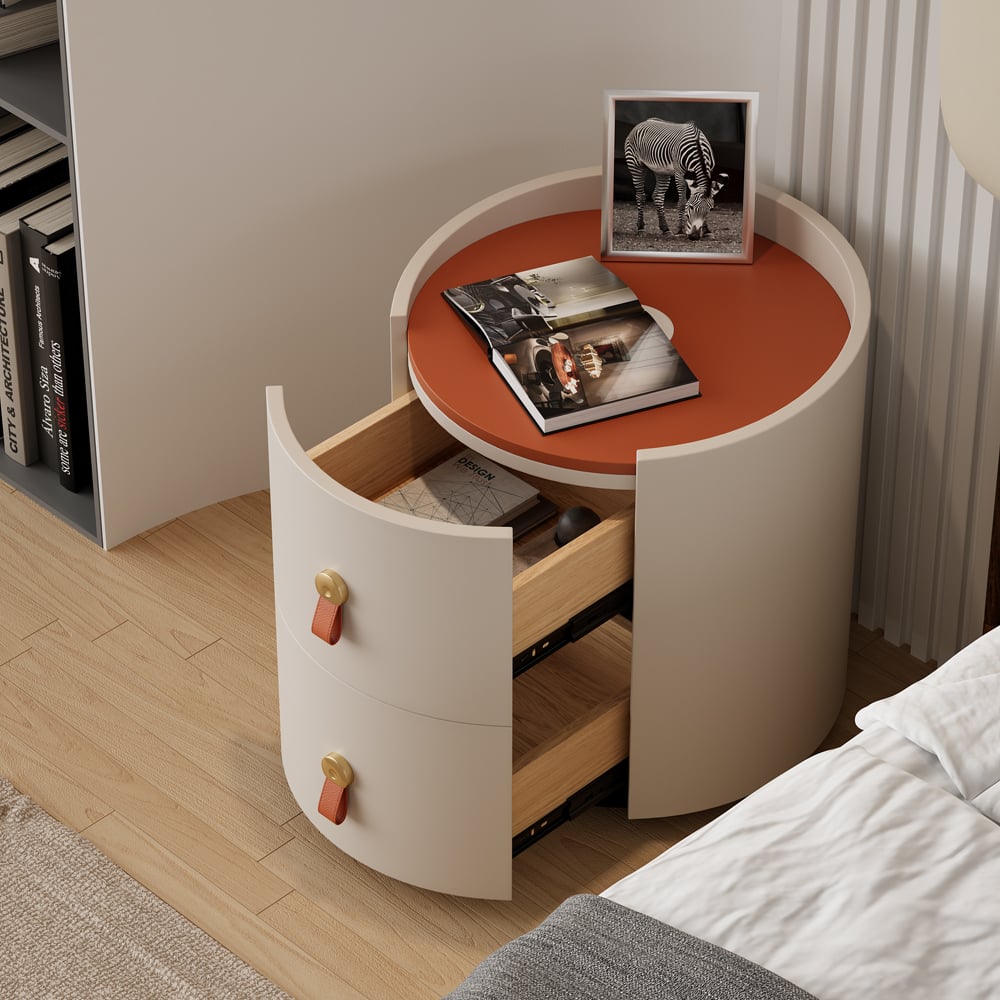 Chanor Leather 2 - Drawer Nightstand - From Where - 