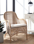 Charlie Rattan Accent Chair W/ Cushion - From Where Finds - 