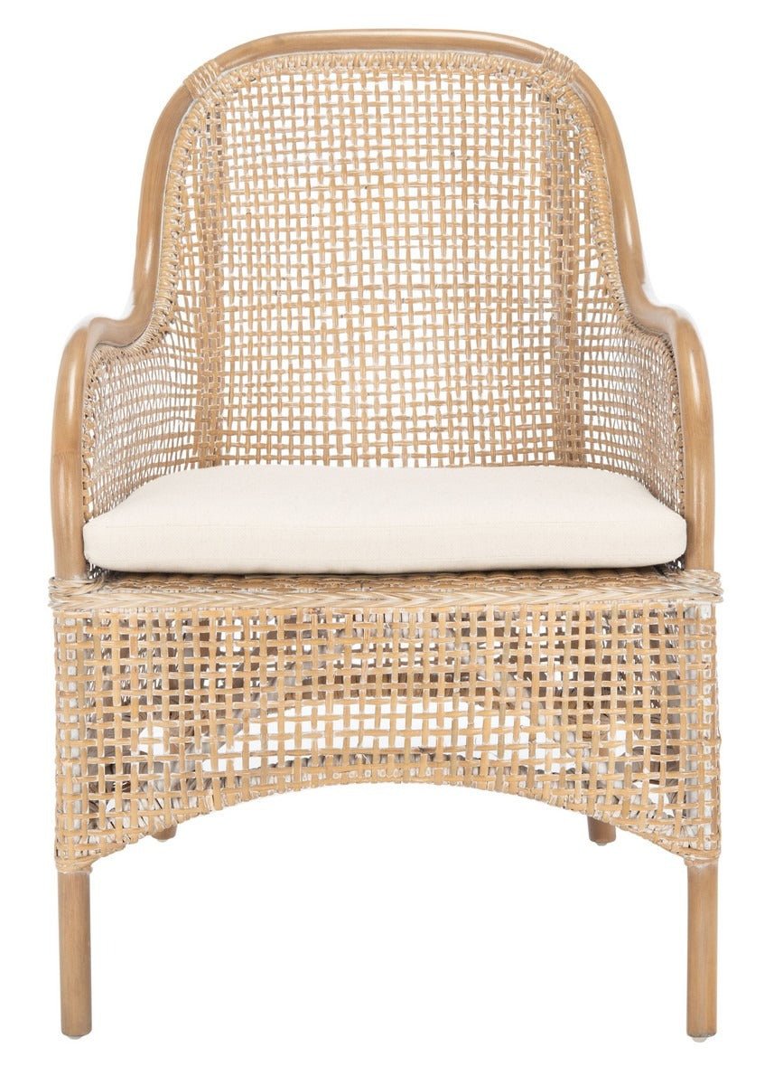 Charlie Rattan Accent Chair W/ Cushion - From Where Finds - 