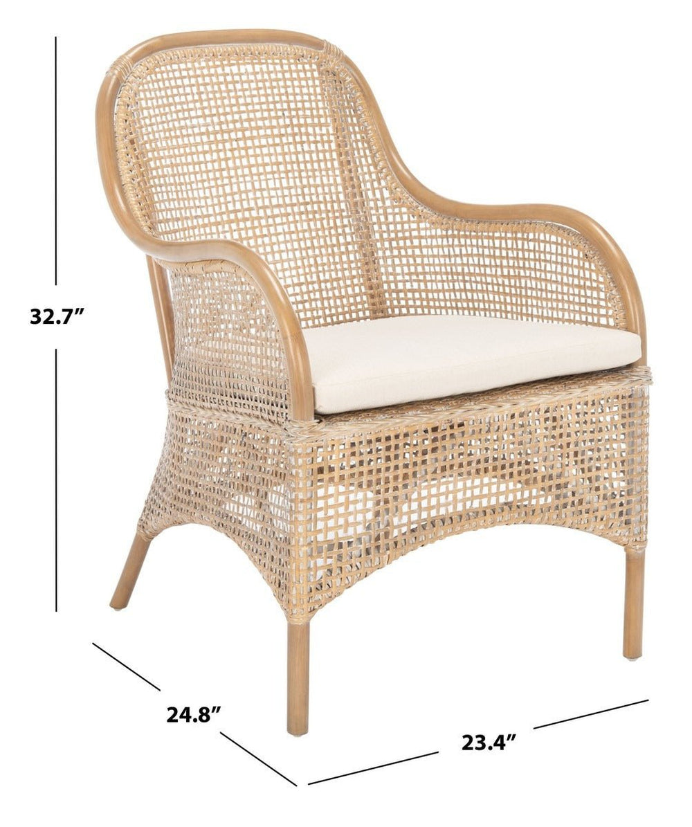 Charlie Rattan Accent Chair W/ Cushion - From Where Finds - 