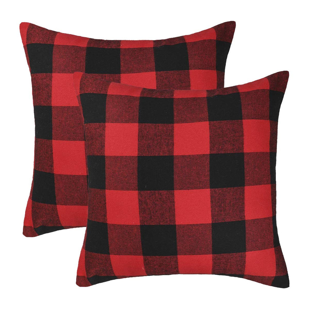 Checkered Throw Pillow Covers (Set of 2) - From Where - 