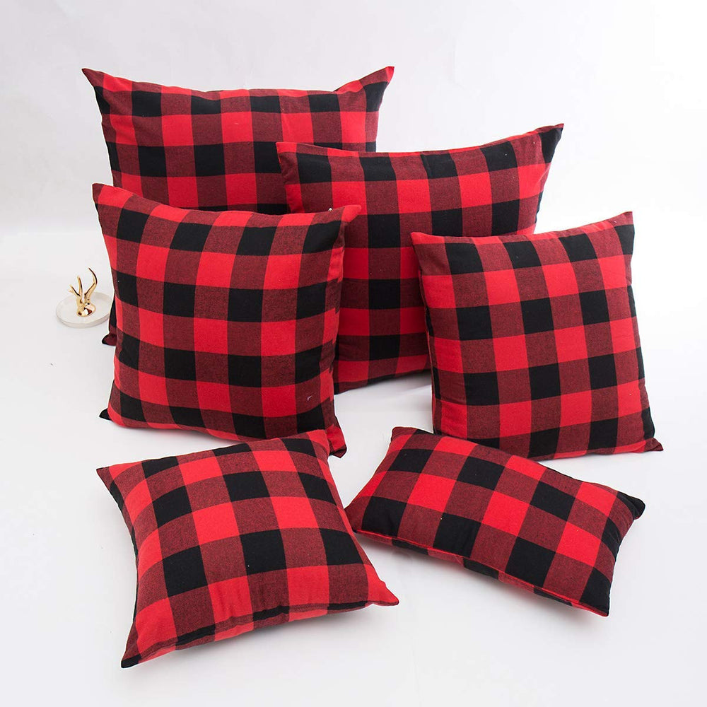 Checkered Throw Pillow Covers (Set of 2) - From Where - 