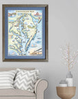 Chesapeake Bay Hand - Drawn Map - From Where Finds - Map