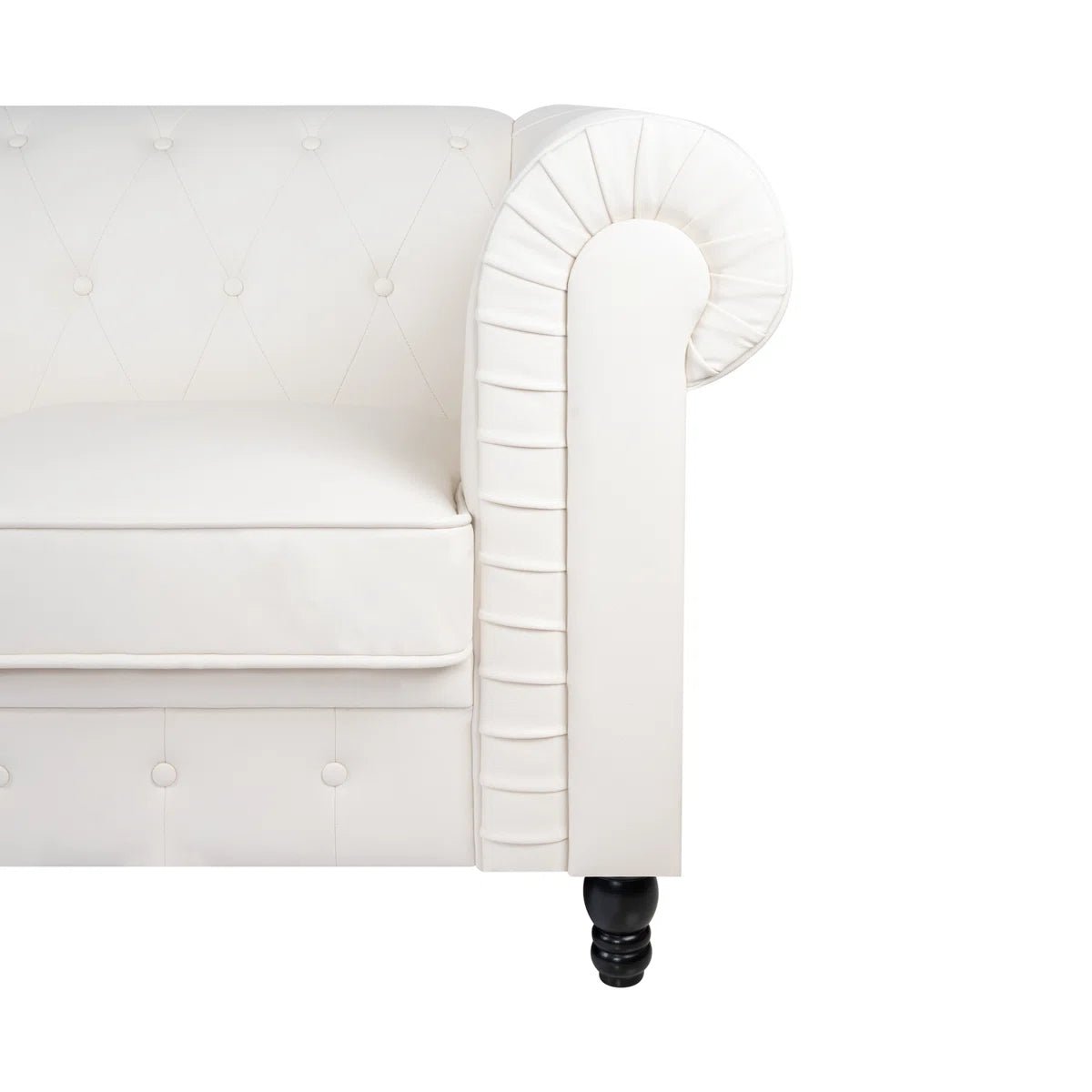 Chesterfield 88&quot; Tufted Leather Sofa - From Where - 
