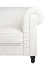 Chesterfield 88" Tufted Leather Sofa - From Where - 