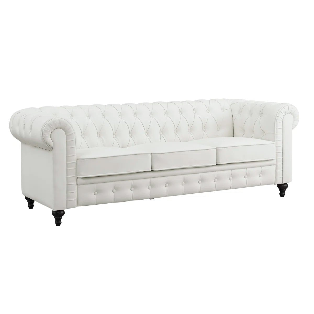 Chesterfield 88&quot; Tufted Leather Sofa - From Where - 