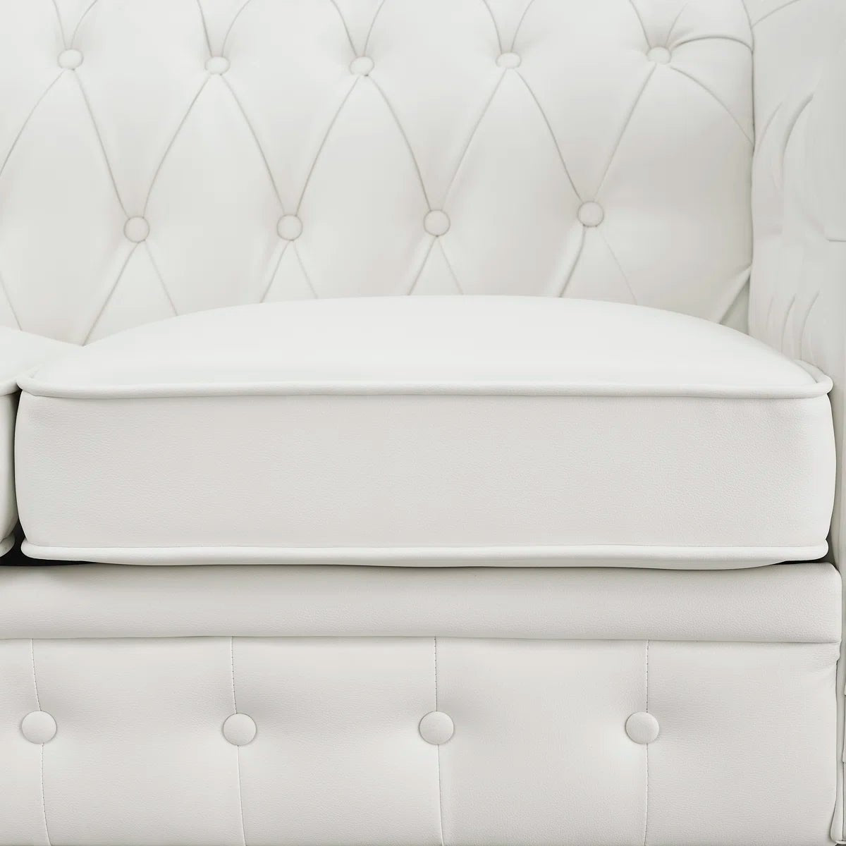 Chesterfield 88&quot; Tufted Leather Sofa - From Where - 