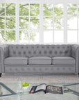 Chesterfield 88" Tufted Leather Sofa - From Where - 
