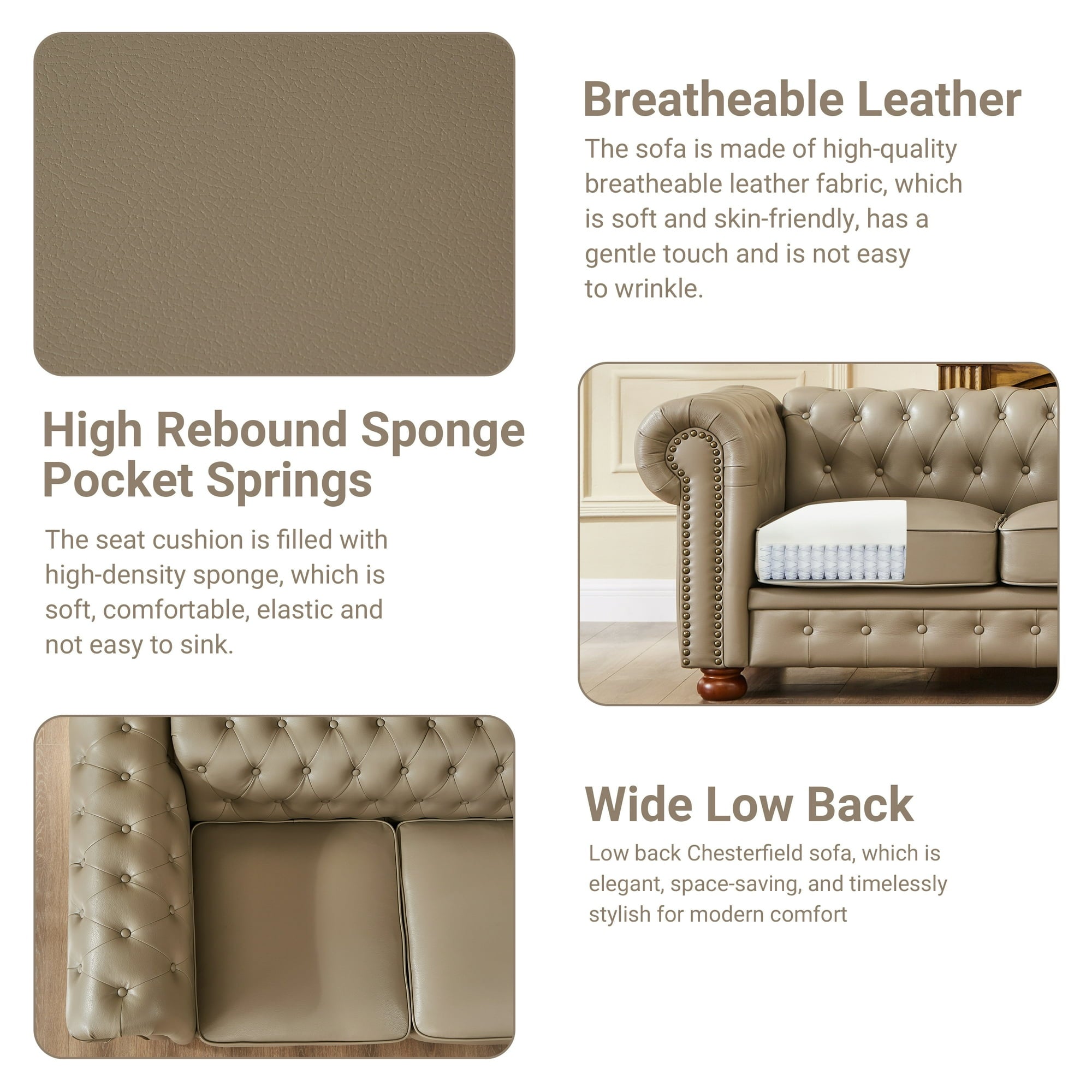 Chesterfield Sofa with Rolled Arms - From Where - 