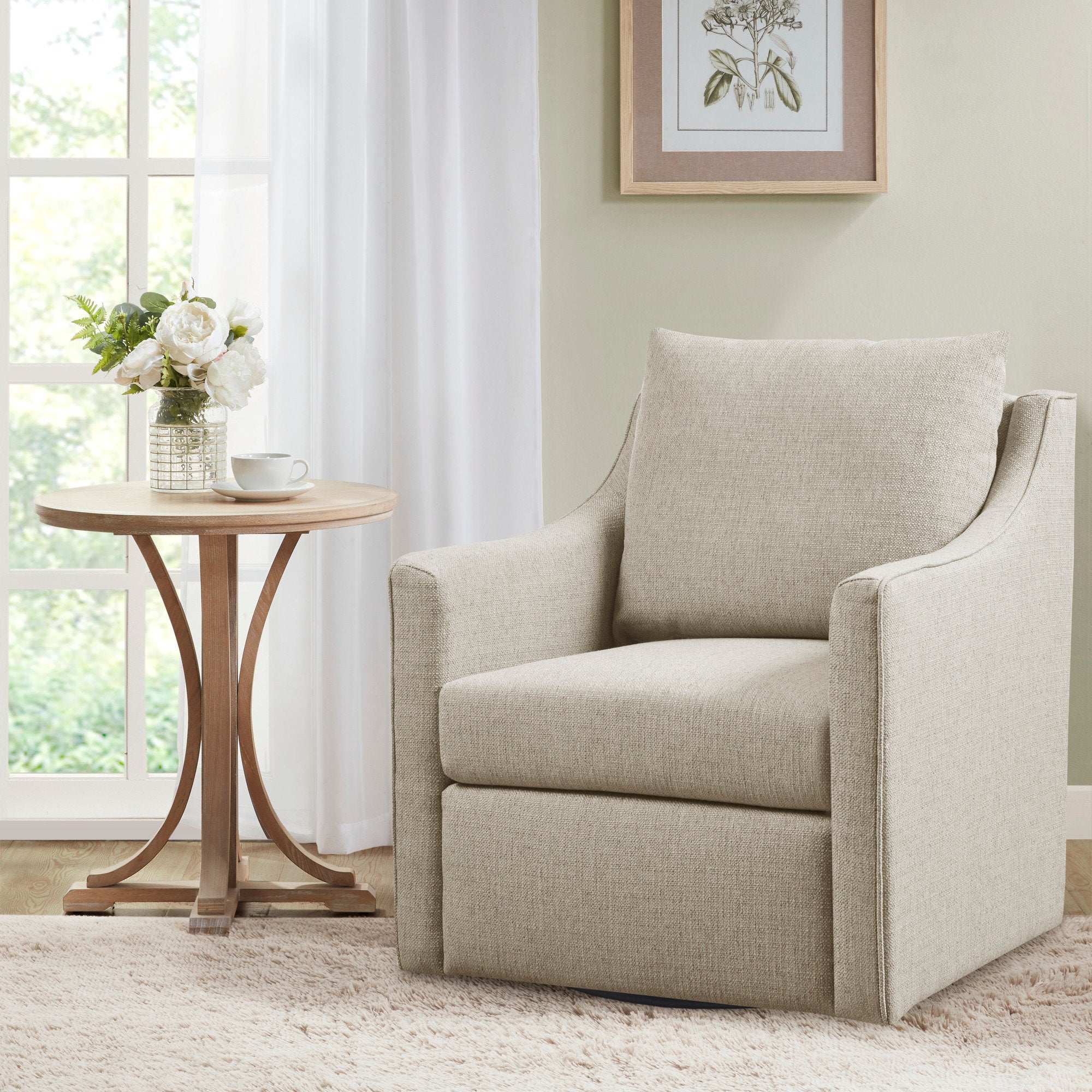 Christian Upholstered Swivel Armchair - From Where - 
