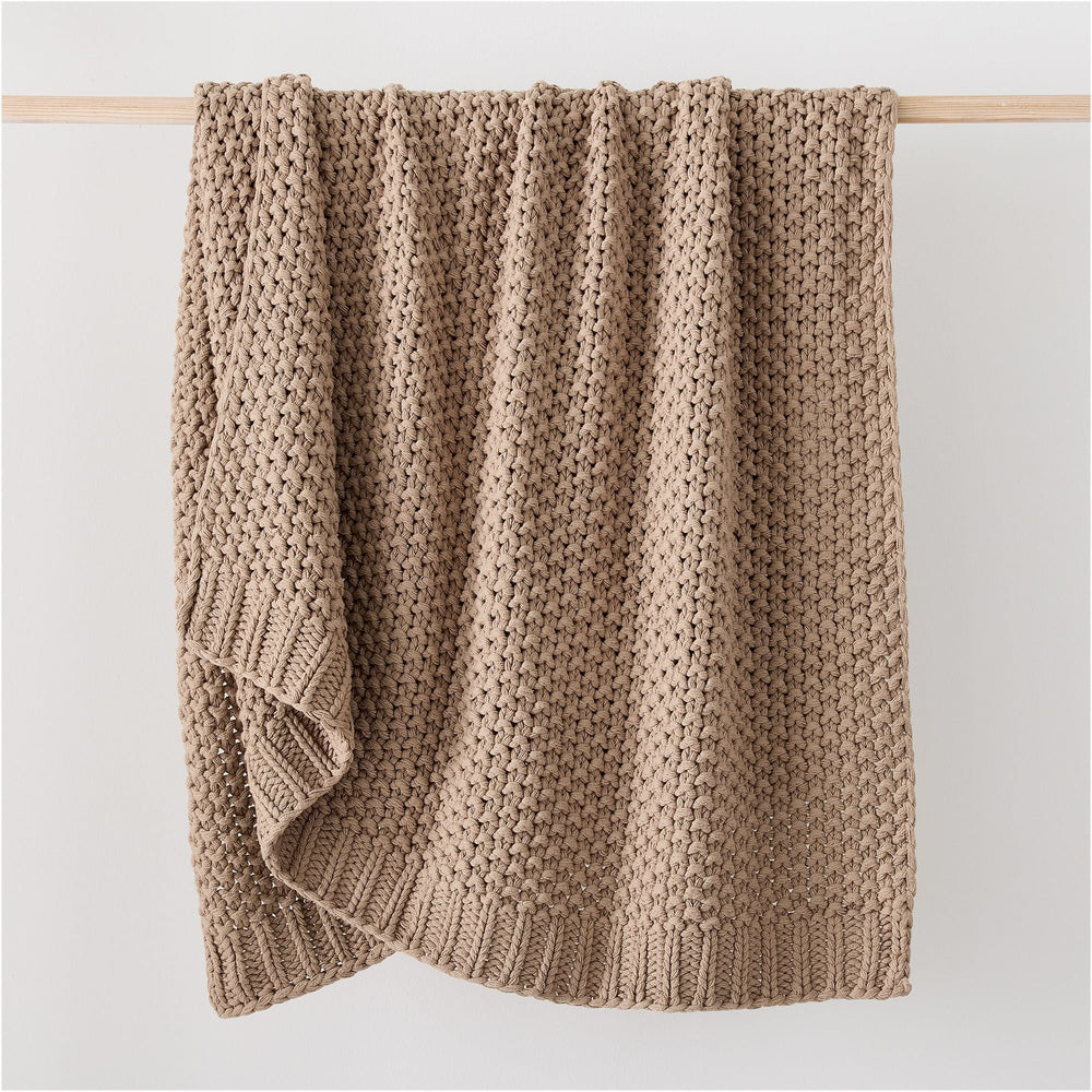 Chunky Cotton Knit Throw - From Where -
